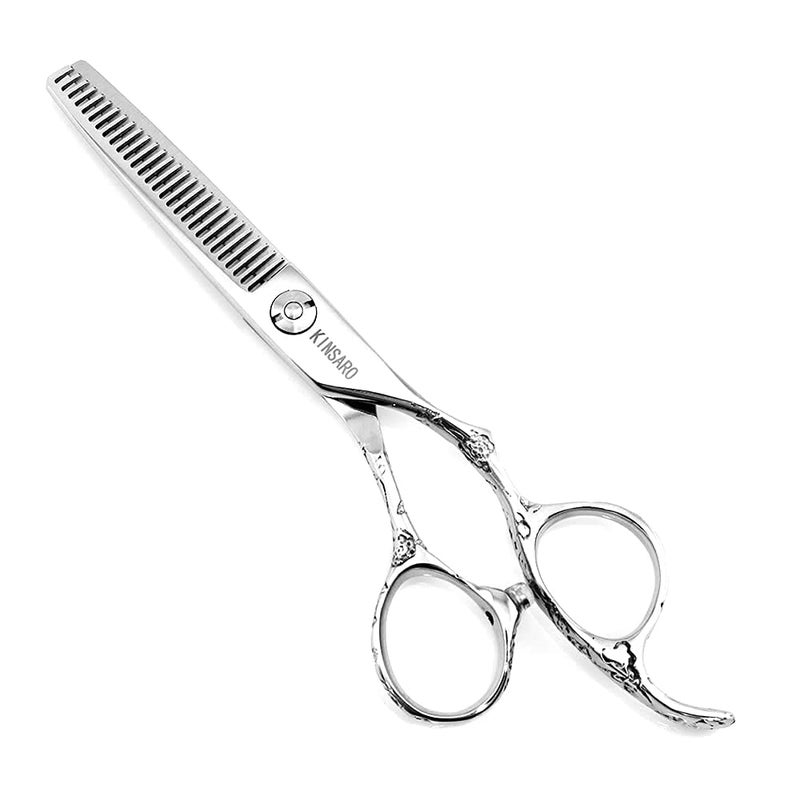 Hair Thinning Shears 55 Inch Thinning Scissors for Women Professional Barber Hair Thinning Scissors Barber Shears 28 Teeth Rose handle KINSARO for Hairdresser Barbershop or Home Use